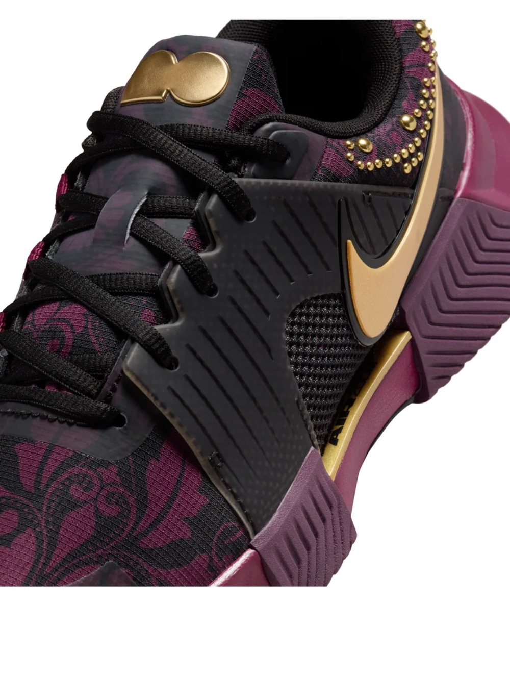 Nike HQ2553 601) Wmns Sz 6Nike W Zoom GP Challenge 1 Osaka HC Bordeaux Gold Bl - Picture 4 of 10